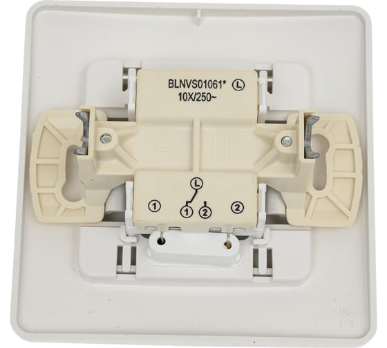1-клавишный переключатель Systeme Electric BLANCA, С/У, cх.6, с подсветкой, 10А, 250B, белый BLNVS010611