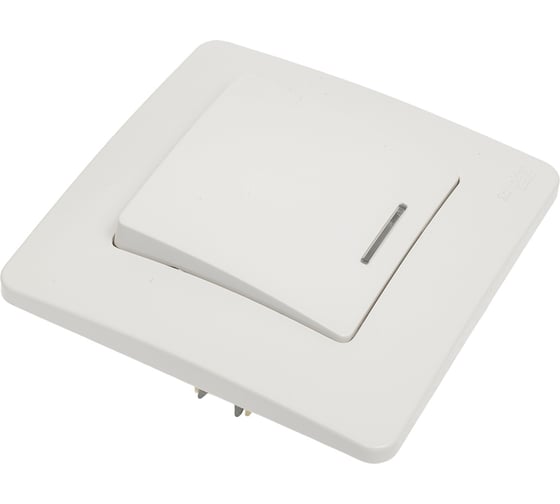 1-клавишный переключатель Systeme Electric BLANCA, С/У, cх.6, с подсветкой, 10А, 250B, белый BLNVS010611