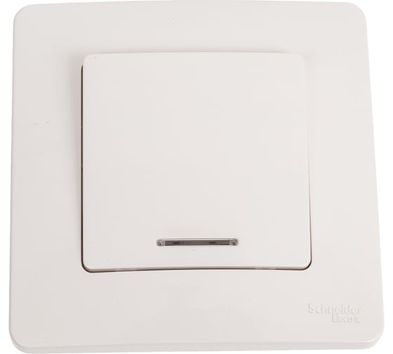 1-клавишный переключатель Systeme Electric BLANCA, С/У, cх.6, с подсветкой, 10А, 250B, белый BLNVS010611