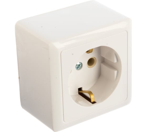 Розетка Systeme Electric ХИТ, О/У, с заземлением, без шторок, белый RA16-133I-B