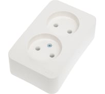 Двойная розетка Systeme Electric BLANCA, О/У, без заземления, без штор, 16А, 250В, молочный BLNRA000202