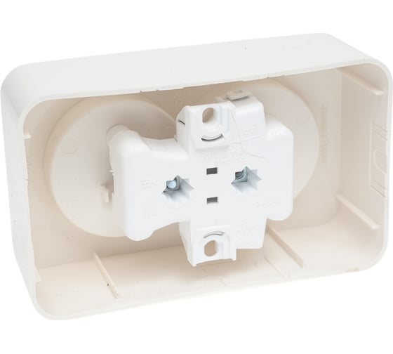 Двойная розетка Systeme Electric BLANCA, О/У, без заземления, без штор, 16А, 250В, молочный BLNRA000202