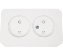 Двойная розетка Systeme Electric BLANCA, О/У, без заземления, со шторками, белый BLNRA001211