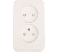 Двойная розетка Systeme Electric BLANCA, О/У, без заземления, со шторками, молочный BLNRA001212