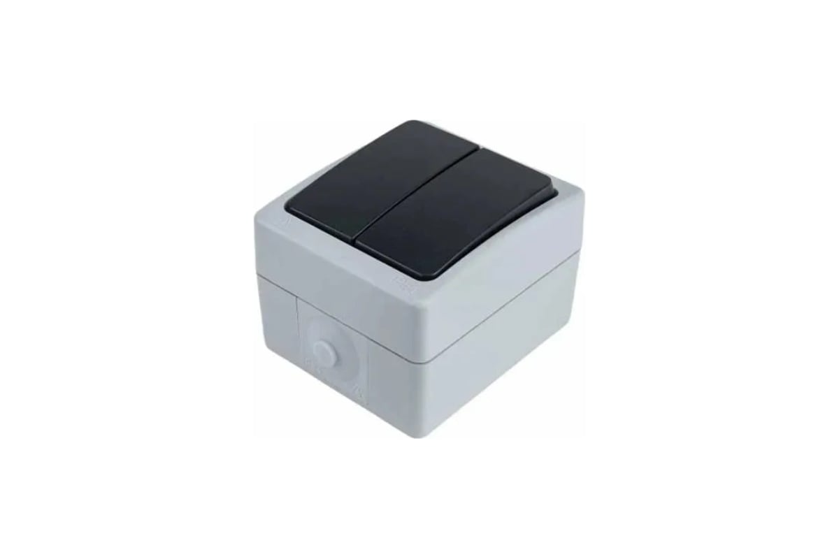Двойной выключатель накладной HOROZ ELECTRIC ATOM (2-GANG ONE WAY ...