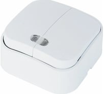 Двойной выключатель накладной HOROZ ELECTRIC с подсветкой EVA (2-GANG ILLUMINATED ONE WAY SWITCH) 10A/250V 112-002-0002 HRZ01001489