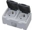 Двойная розетка накладная HOROZ ELECTRIC с заземлением ATOM (2-GANG GROUNDED SOCKET) 10A/250V IP54 112-100-0002 HRZ01001524 1