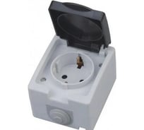 Одинарная розетка накладная HOROZ ELECTRIC с заземлением ATOM (1-GANG GROUNDED SOCKET) 10A/250V IP54 112-100-0001 HRZ01001523