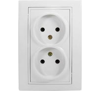 Розетка Jilion 2 гнезда без заземления белый 9533176