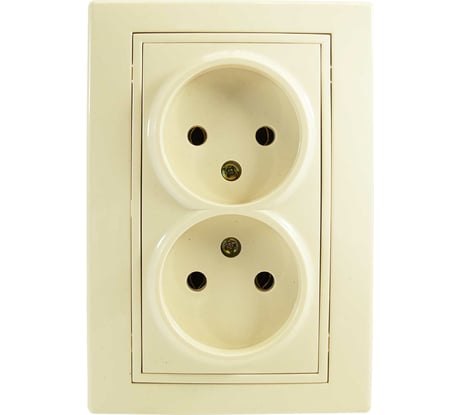 Розетка Jilion 2 гнезда без заземления бежевый 9533177