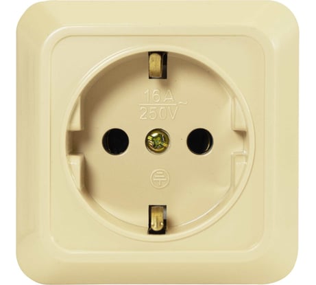 Розетка Jilion 1 гнездо с заземлением бежевый 9533431