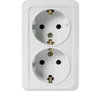 Розетка Jilion 2 гнезда с заземлением белый 9533448