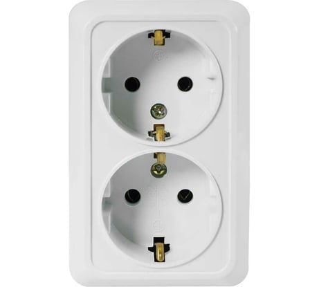 Розетка Jilion 2 гнезда с заземлением белый 9533448