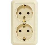 Розетка Jilion 2 гнезда с заземлением бежевый 9533449