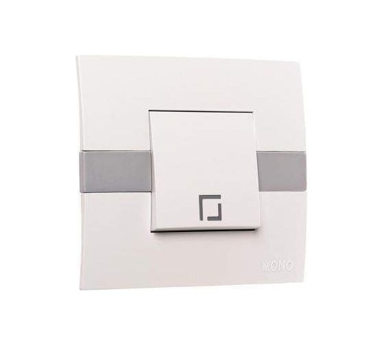Выключатель 1 клавишный MONO ELECTRIC Eco Бел/Сер 101-010201-100