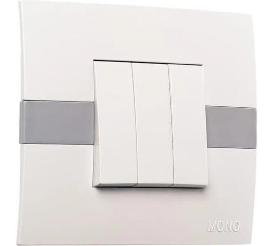 Выключатель 3 клавишный MONO ELECTRIC Eco Зеленый 101-030101-114 1