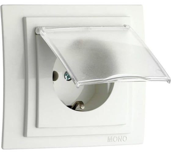 Розетка Mono Electric Larissa с/з с крышкой Черешня 103-303021-118 1