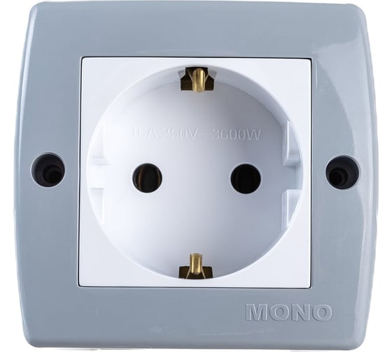 Розетка Mono Electric Octans с/з с защт. для детей Серая 104-020007-119