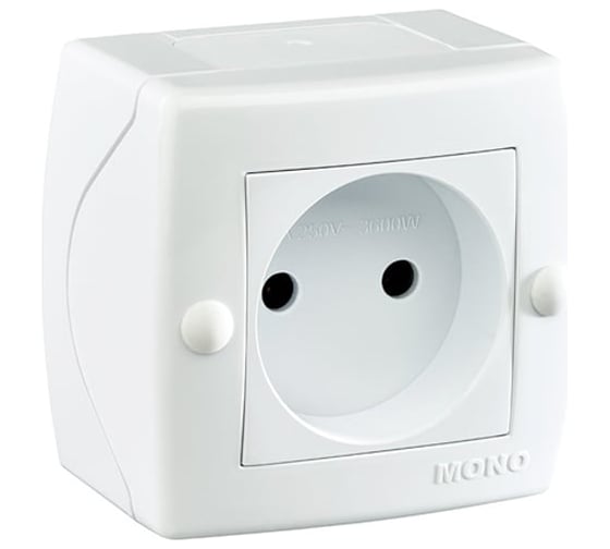 Розетка Mono Electric Octans б/з с защитой для детей Белая 104-010106-143