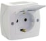 Розетка Mono Electric Octans с крышкой и защ. шторками Белая 104-010107-158 1