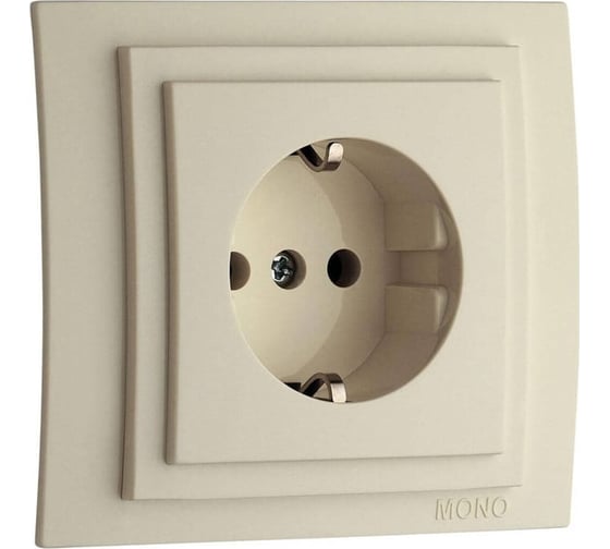 Розетка Mono Electric Larıssa с/з с защитой для детей Крем 103-171721-119