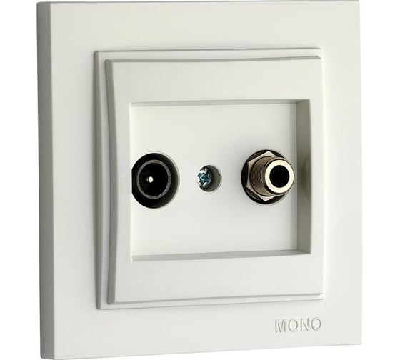 Розетка Mono Electric Larissa Тv-Sat проходная Белая 103-191905-139 1