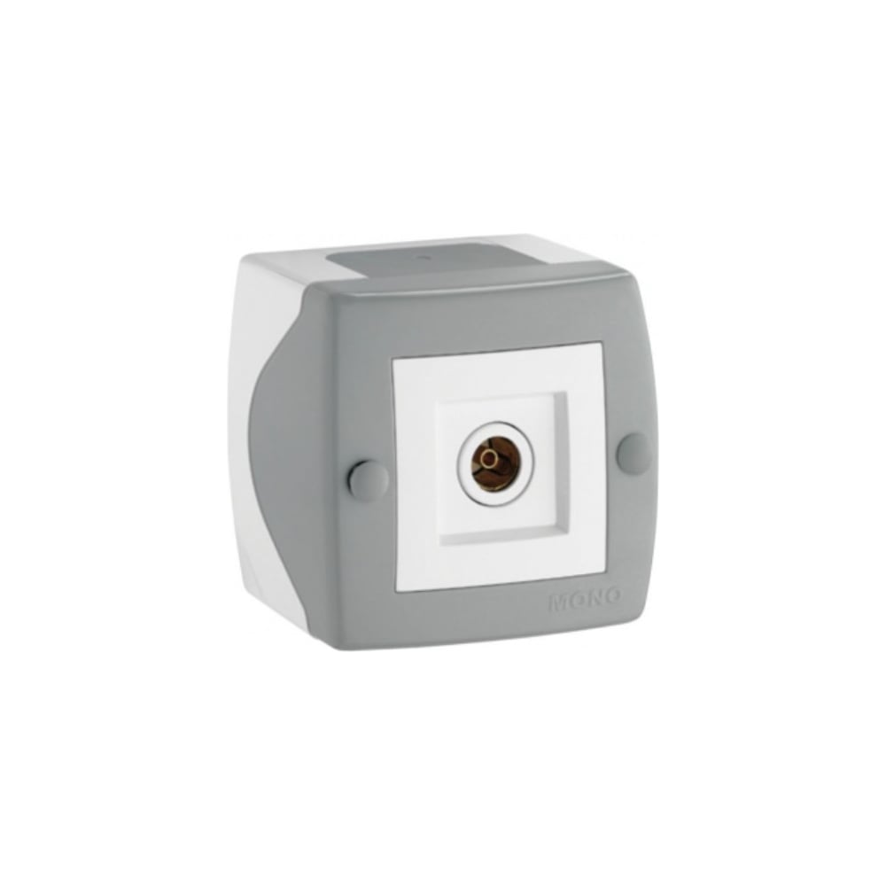 Розетка Mono Electric Octans с крышкой TV конц. IP54 154-020004-128 ...
