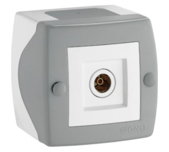 Розетка Mono Electric Octans Tv проходная Серая 104-020004-127