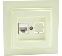 Розетка Mono Electric телефонная Rj45 Cat3 L/D механизм крем 500-002525-124