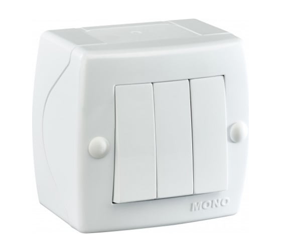 Выключатель 3 клавишный MONO ELECTRIC Octans Белый 104-010101-114