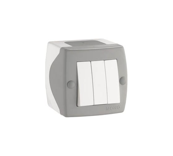 Выключатель 3 клавишный MONO ELECTRIC Octans Серый 104-020001-114