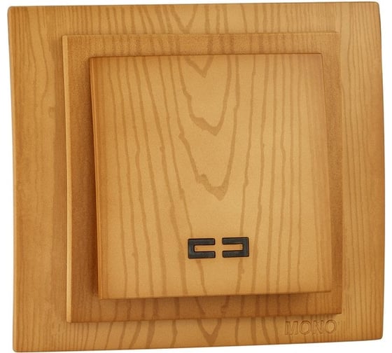 Проходной выключатель 1 клавишный MONO ELECTRIC Larissa с подсветкой Дуб 103-313125-110 1