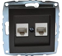 Розетка компьютерная 2-местная MONO ELECTRIC L / D Механизм (2хRj45 Cat 6) Графит 500-002005-126