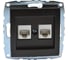 Розетка компьютерная 2-местная MONO ELECTRIC L / D Механизм (2хRj45 Cat 6) Графит 500-002005-126 1
