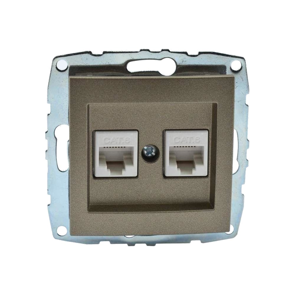 Розетка компьютерная 2-местная MONO ELECTRIC L / D Механизм (2хRj45 Cat ...