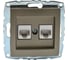 Розетка компьютерная 2-местная MONO ELECTRIC L / D Механизм (2хRj45 Cat 6) Бронза 500-002305-126 1