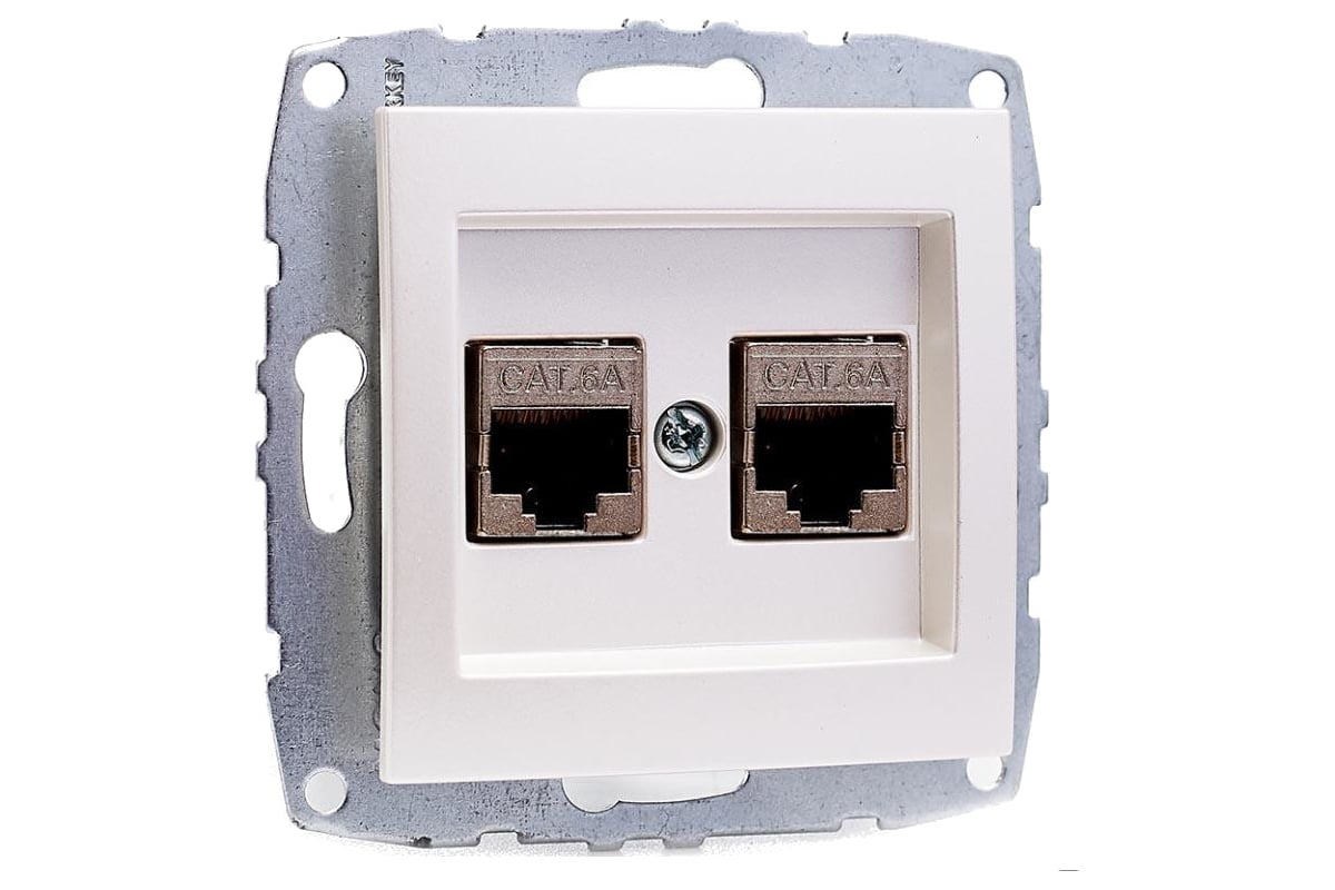 Розетка компьютерная 2-местная MONO ELECTRIC L / D Механизм (2хRj45 Cat ...