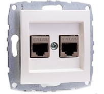 Розетка компьютерная 2-местная MONO ELECTRIC L / D Механизм (2хRj45 Cat 6) Жемчуг 500-002505-126