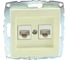 Розетка компьютерная 2-местная MONO ELECTRIC L / D Механизм (2хRj45 Cat 6) Кремовая 500-001705-126 1