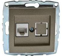 Розетка компьютерная MONO ELECTRIC L / D Механизм (Rj45 Cat 6) Бронза 500-002305-125