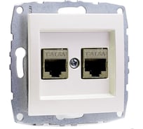 Розетка компьютерная 2-местная MONO ELECTRIC L / D Механизм (2хRj45 Cat 6) Слоновая Кость 500-000105-126
