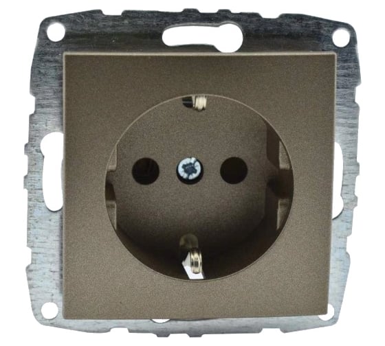 Розетка MONO ELECTRIC L / D Механизм с заземлением, с защитой для детей, Бронза 500-002321-119 1
