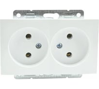 Розетка 2-местная MONO ELECTRIC L / D Механизм без заземления, Белая 500-001905-121