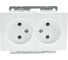 Розетка 2-местная MONO ELECTRIC L / D Механизм без заземления, Белая 500-001905-121 1