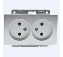Розетка 2-местная MONO ELECTRIC L / D Механизм без заземления, Серебро 500-002105-121