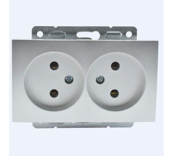 Розетка 2-местная MONO ELECTRIC L / D Механизм без заземления, Серебро 500-002105-121 1