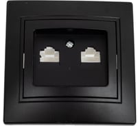 Розетка информационная Intro Solo 4-304-05 2xRJ45, СУ, антрацит, Б0043393