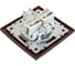 Розетка информационная Intro Solo 4-304-05 2xRJ45, СУ, антрацит, Б0043393 4