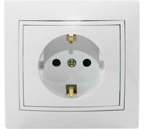 Розетка Jilion 1 гнездо с заземлением белый 9533160