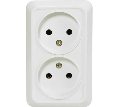 Розетка Jilion 2 гнезда без заземления белый 9533444